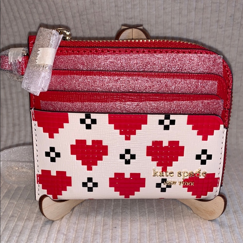 Kate Spade Red and White Heart Wallet - Picture 3 of 12